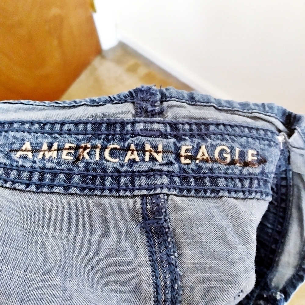 American Eagle Outfitters Blue Paperbag Waist Shorts - Picture 5 of 7